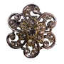 Vintage Unknown Silver Tone Floral Rhinestone Brooch Pin Jewelry