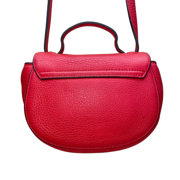 J.Crew Women’s Red Leather With Adjustable Crossbody Strap Saddle Bag