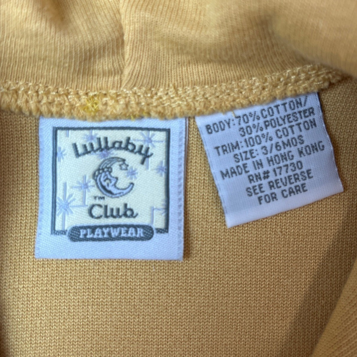Lullaby Club Infant Yellow Hoodie Jacket With Brown Trim Size 3-6M- New