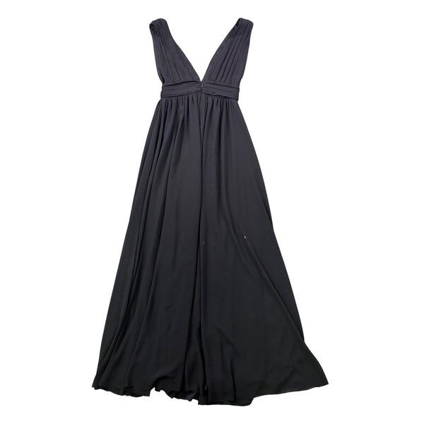 Lulus Womens Black Maxi Dress V-Neck Formal Evening Gown Elegant Design Sz  XS 