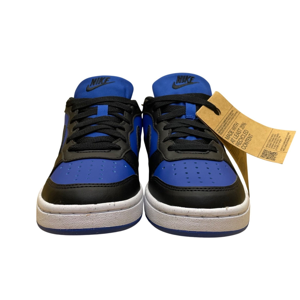 Nike Youth Black & Blue Synthetic Leather Lace-Up Casual Sneakers Size 3.5Y