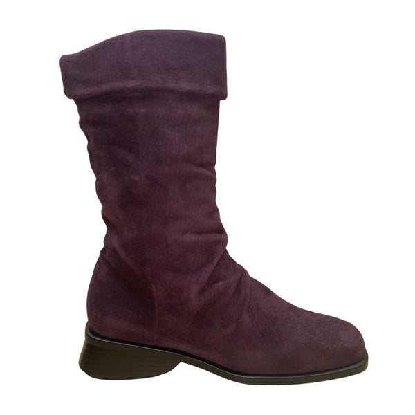 Markon Women’s Purple Suede Foldover Mid-Calf Simon Boots Size 7M