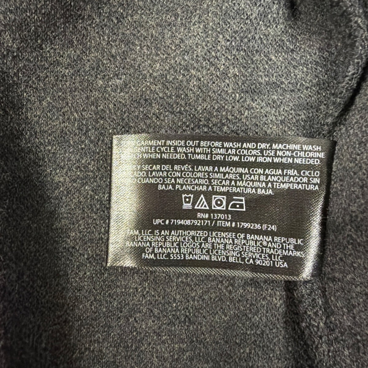 Banana Republic Mens Charcoal Quarter-Zip Pullover Sweater Stylish & Modern Sz L