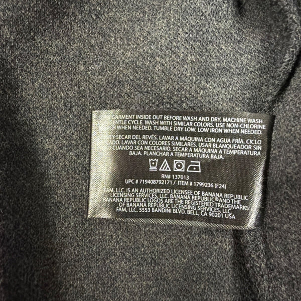 Banana Republic Mens Charcoal Quarter-Zip Pullover Sweater Stylish & Modern Sz L