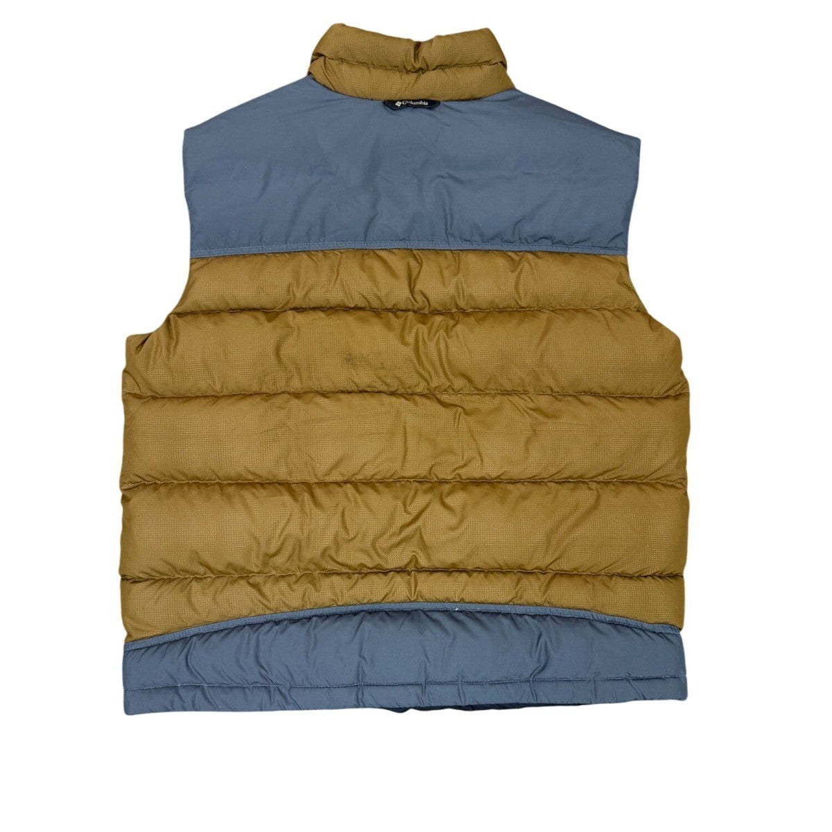 Columbia Mens Blue & Brown Puffer Vest Winter Outerwear Quilted Zip-Up Size L