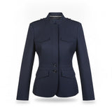 Banana Republic Womens Navy Wool Stretch Military Style Blazer Jacket Size 6