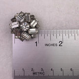 Warner Womens Silver Tone Rhinestone Clip-On Earrings Vintage Cluster Design