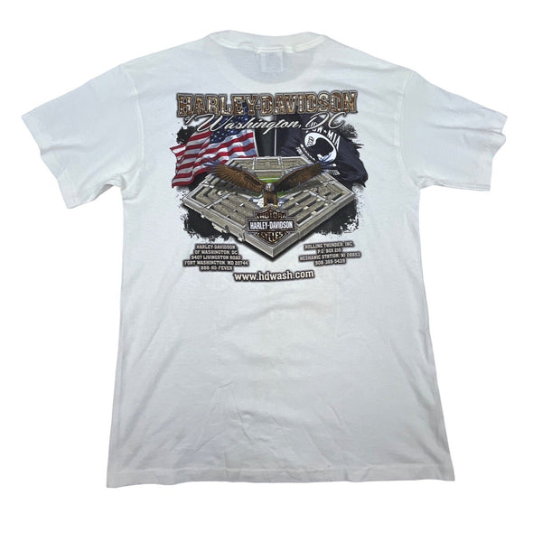White Harley Davidson Men’s Rolling Thunder XXIX (2016) POW MIA T Shirt  Sz M