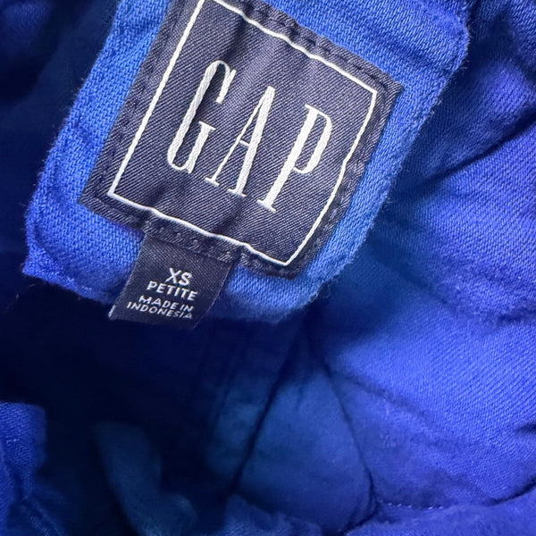 Gap Womens Blue Quilted Jacket Petite Full Zip Lightweight Outerwear Sz XS