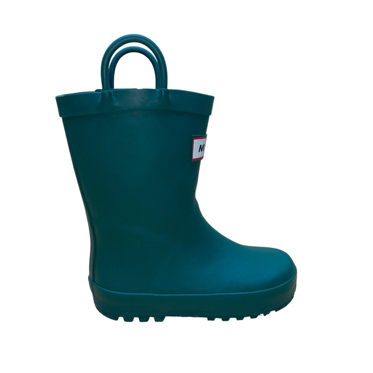 Mysoft Kids Teal Rubber With Handles Waterproof Rain Boots Size 9 