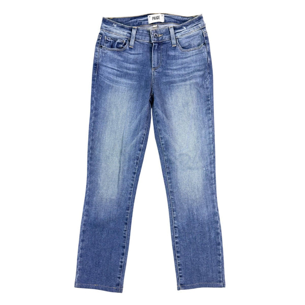 Paige Womens Straight Leg Mid-Rise Blue Denim Jeans Size 25
