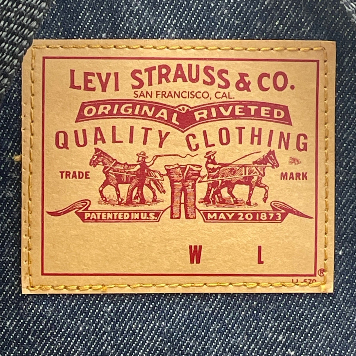 Levis Women’s Blue Denim With Suzan Briganti Inner Print Lining Backpack Sz M