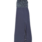 Vie By Victoria Royal Womens Gray Sequin Top & Blazer Formal Dress Set Sz 8