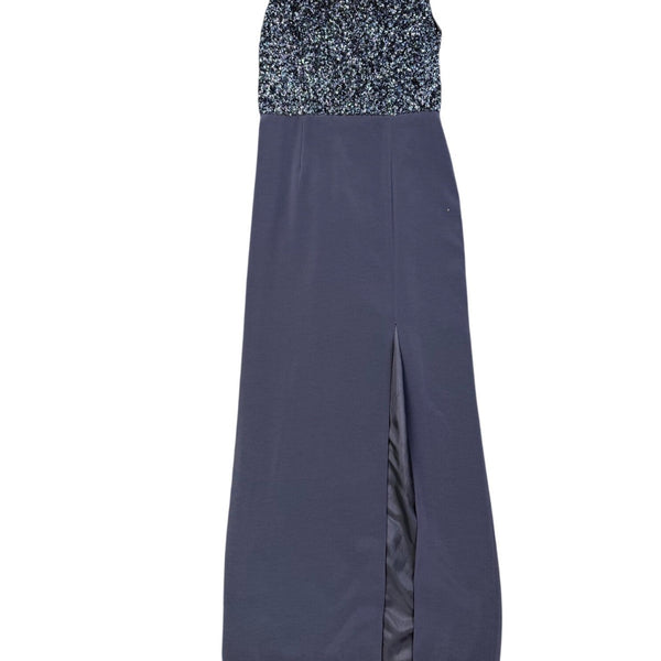 Vie By Victoria Royal Womens Gray Sequin Top & Blazer Formal Dress Set Sz 8