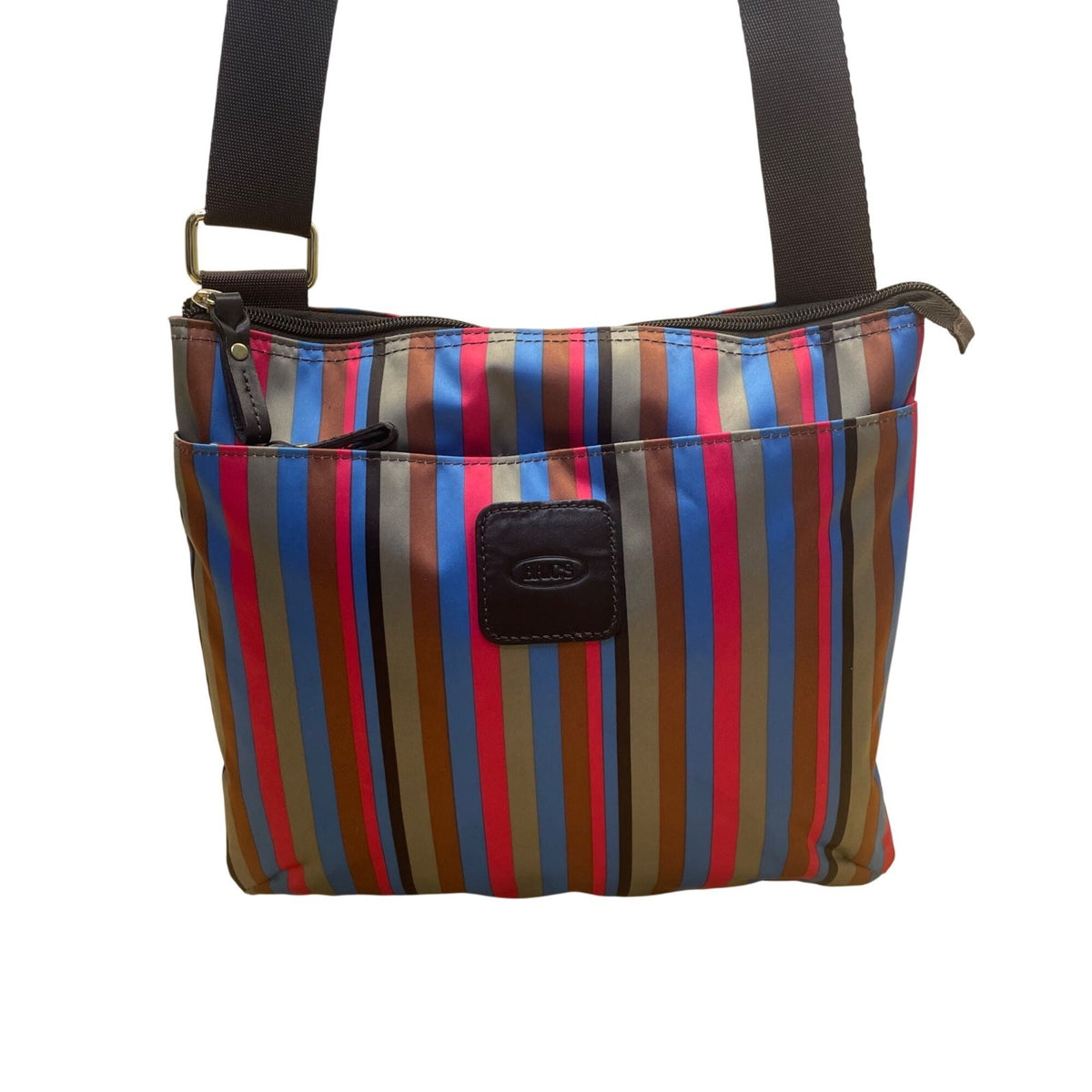 Brics Women’s Multicolor Nylon Striped Bag Adjustable Strap Crossbody Bag