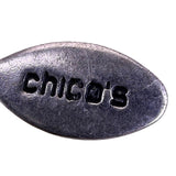Chicos Womens Silver Tone Adjustable Necklace With Hammered Pendant
