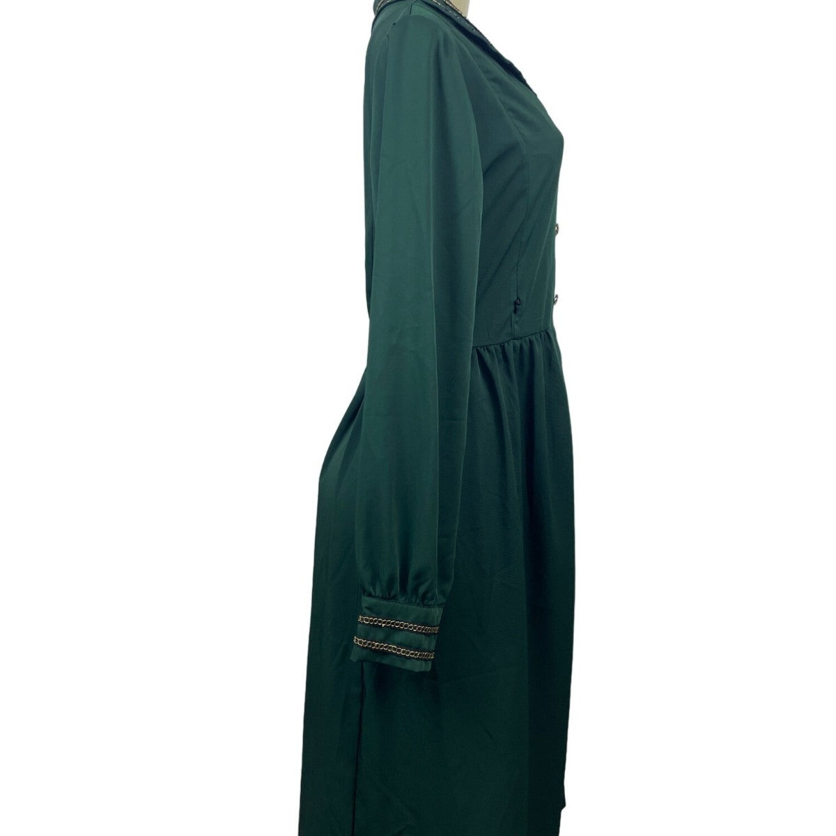 XSL Women’s Green Zip Up pockets Button Arm Dress