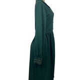 XSL Women’s Green Zip Up pockets Button Arm Dress