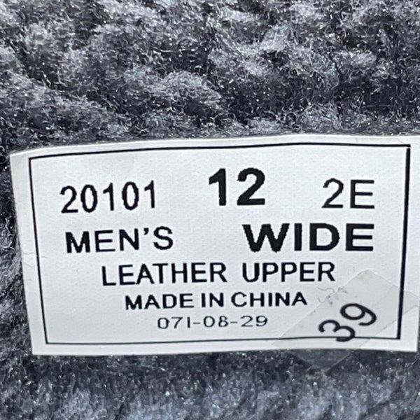 Orthofeet Men’s Black Leather With Faux Fur Lining Slip-On Slippers Size 12 Wide