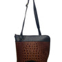 Bar Harbor Women’s Brown & Black Croc Embossed Faux Leather Shoulder Bag