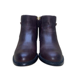 Franco Sarto Women’s Brown Leather Side Zipper Buckle Hansa Ankle Boot Size 8M