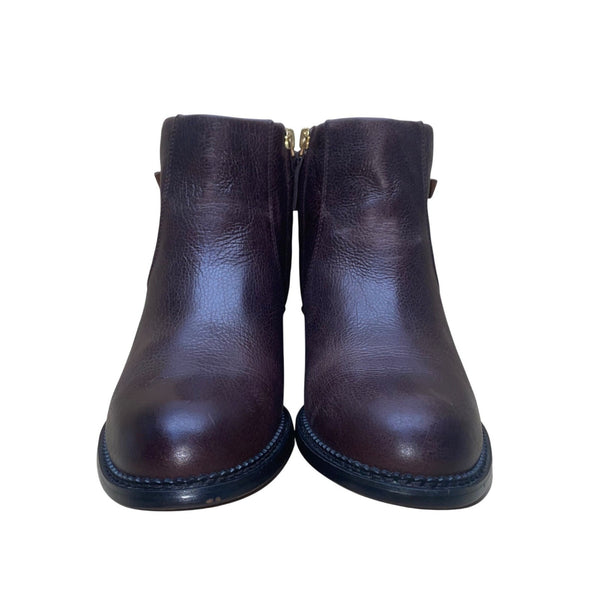 Franco Sarto Women’s Brown Leather Side Zipper Buckle Hansa Ankle Boot Size 8M