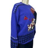 Vintage Sportific Kristin Collection Women's Royal Blue Wool Sweater Sz M