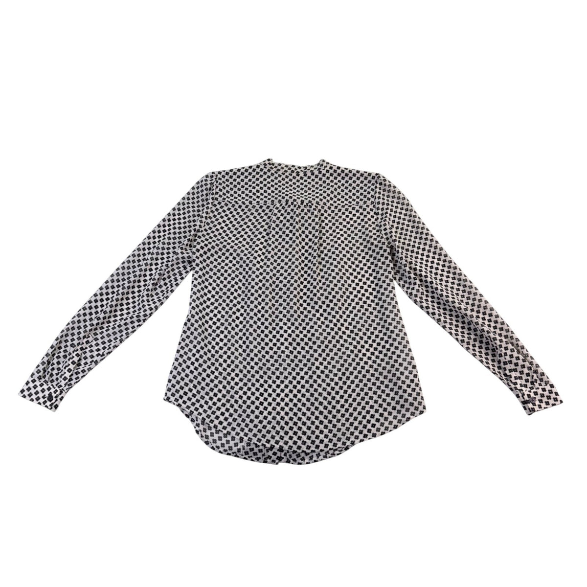 Ann Taylor Loft Womens White & Black Blouse Long Sleeve Floral Print Size XS