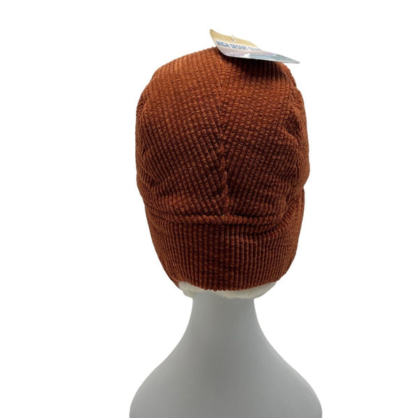 High Desert Gear Unisex Corduroy Faux Fur Trapper Ear Flaps Brown Cream One Size