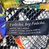 Falchi By Falchi Women’s Black/White Snake Embossed Zippered Shoulder Bag