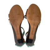 Rebecca Minkoff Multicolor Embossed Leather Back Zipper Wedge Sandals Size 8.5M