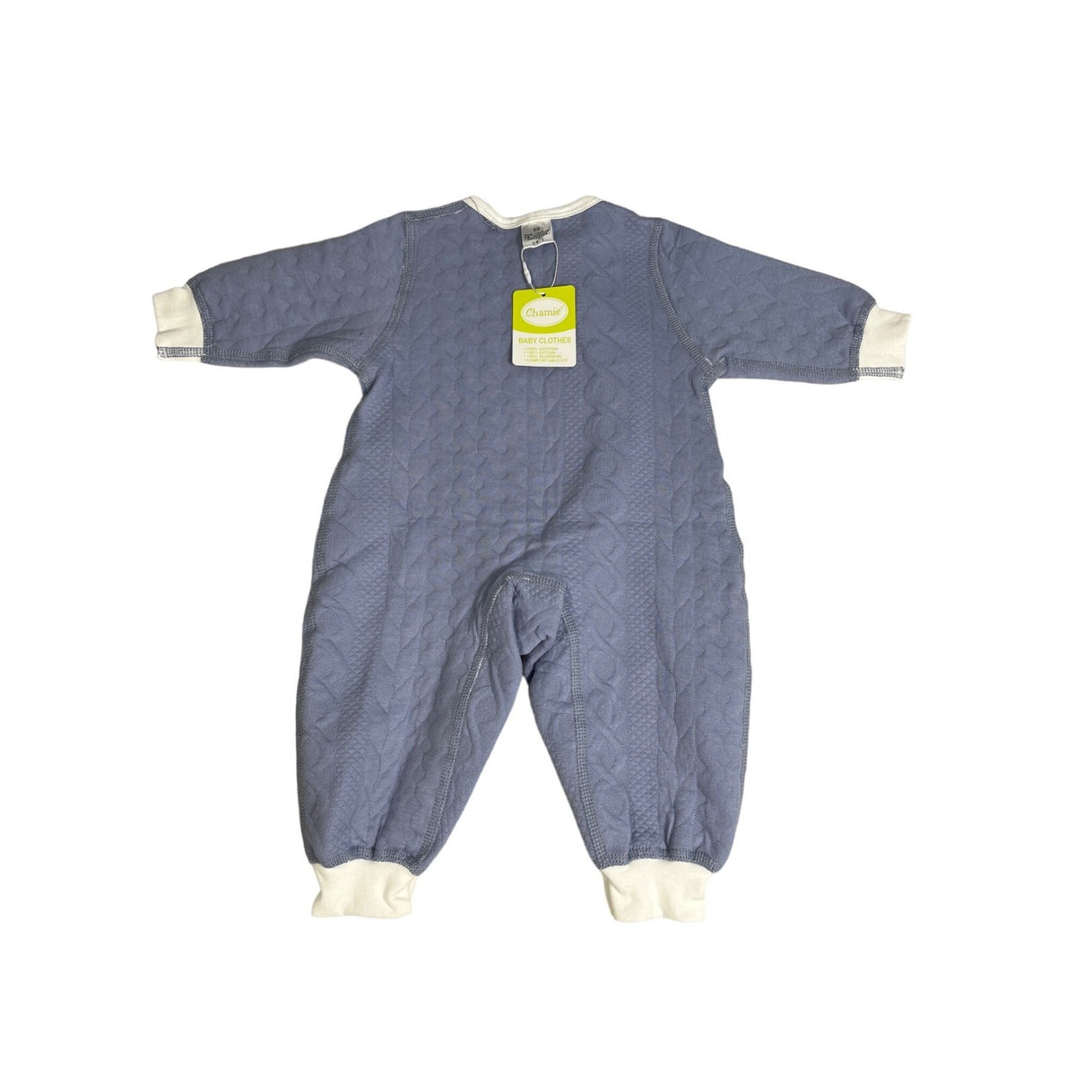 Chamie Toddler Boy's Blue White and Green Toddler Jumpsuit Set Sz 0M