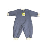 Chamie Toddler Boy's Blue White and Green Toddler Jumpsuit Set Sz 0M