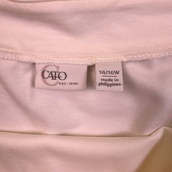 Cato Womens White Rayon Blend Trumpet Hem Skirt Elegant Style Size 14/16W