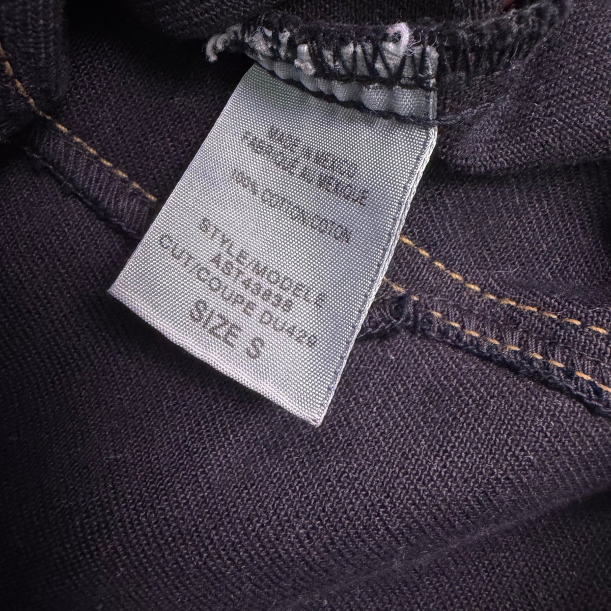 Guess Womens Black Denim Jacket Fitted Button-Up Casual Cotton Outerwear Size S