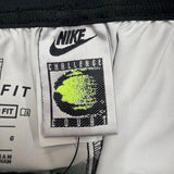Nike Mens Grey Tennis Shorts With Neon Yellow Graphic Dri-Fit Standard Fit Sz L
