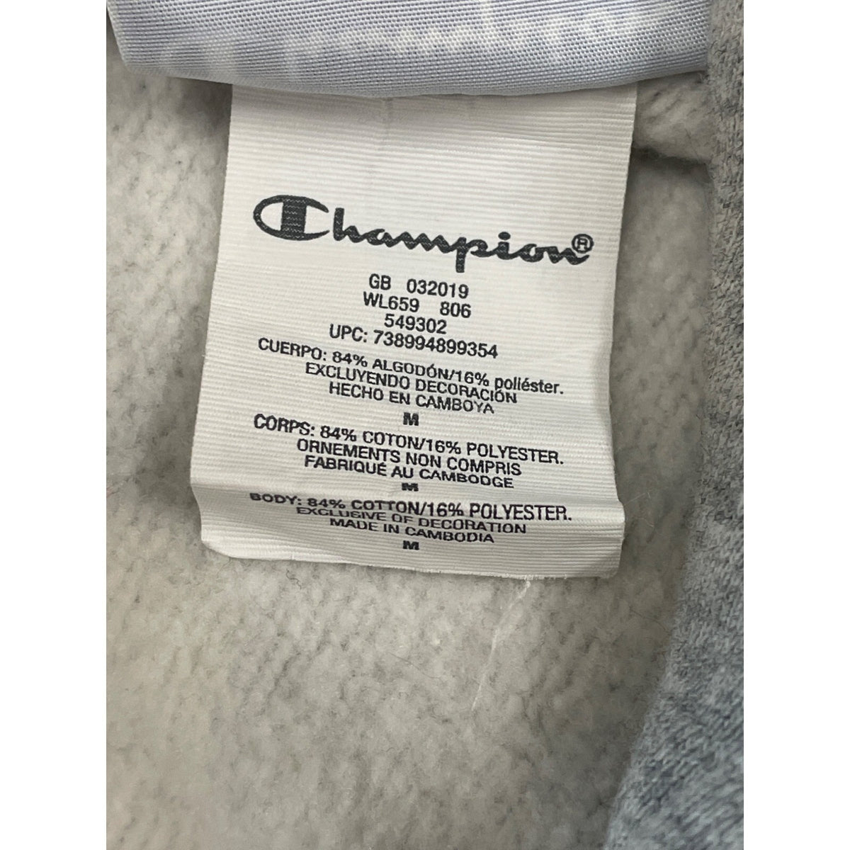 Champion Women's Grey Champion Reverse Weave Cut-off Cropped Hoodie M