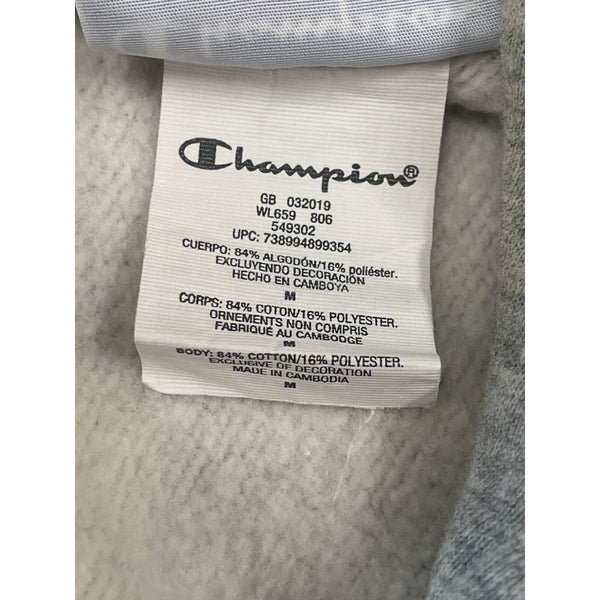 Champion Women's Grey Champion Reverse Weave Cut-off Cropped Hoodie M