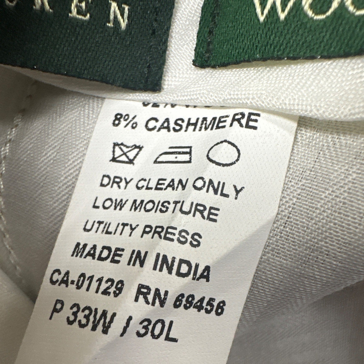 Lauren Ralph Lauren Mens Camel Wool Cashmere Flat-Front Dress Pants Sz 33W / 30L