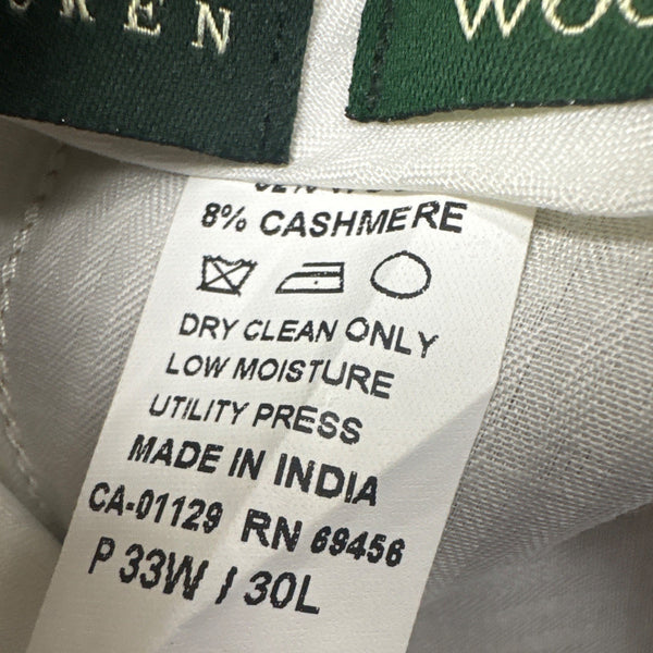 Lauren Ralph Lauren Mens Camel Wool Cashmere Flat-Front Dress Pants Sz 33W / 30L