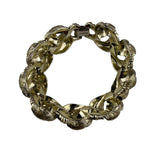 Lisner Womens Gold Tone Metal Leaf Link Bracelet Vintage Stylish Jewelry
