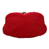 Saks Fifth Avenue Women’s Red Spiral Beaded Vintage Design Clasp Closure Pouch