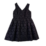 Topshop Womens Black Fit & Flare Floral Pattern Sleeveless V-Neck Dress Size 12
