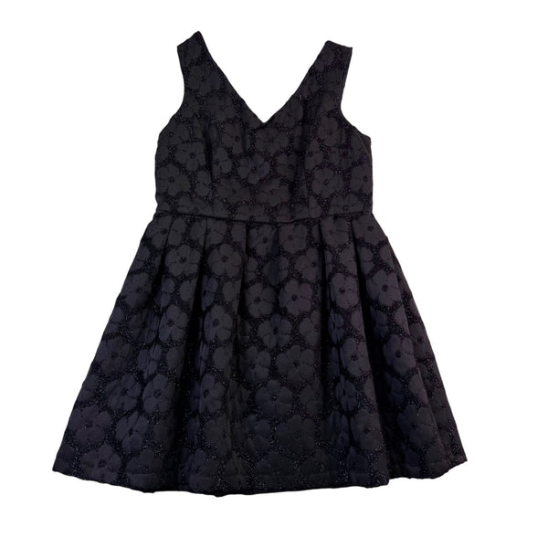 Topshop Womens Black Fit & Flare Floral Pattern Sleeveless V-Neck Dress Size 12
