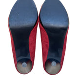 Style & Co Women’s Red Brick Suede Peep-Toe Celine Platform Pumps Size 10M