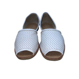 Franco Sarto Women’s White Perforated Leather Open-Toe DOrsay Flats Size 7M