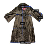 Rebecca Taylor Womens Brown Faux Fur Coat With Satin Lining Winter Luxury Size 4