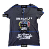 The Beatles Womens Black Cotton Sgt. Peppers Graphic V-Neck T-Shirt Size 1
