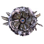 Large Vintage Flower Brooch Silver Tone Women’s Metal Crystal 1950s Design