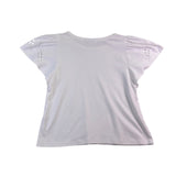 Chicos Womens White Cotton Eyelet Flutter Sleeve Blouse Size 1 US M
